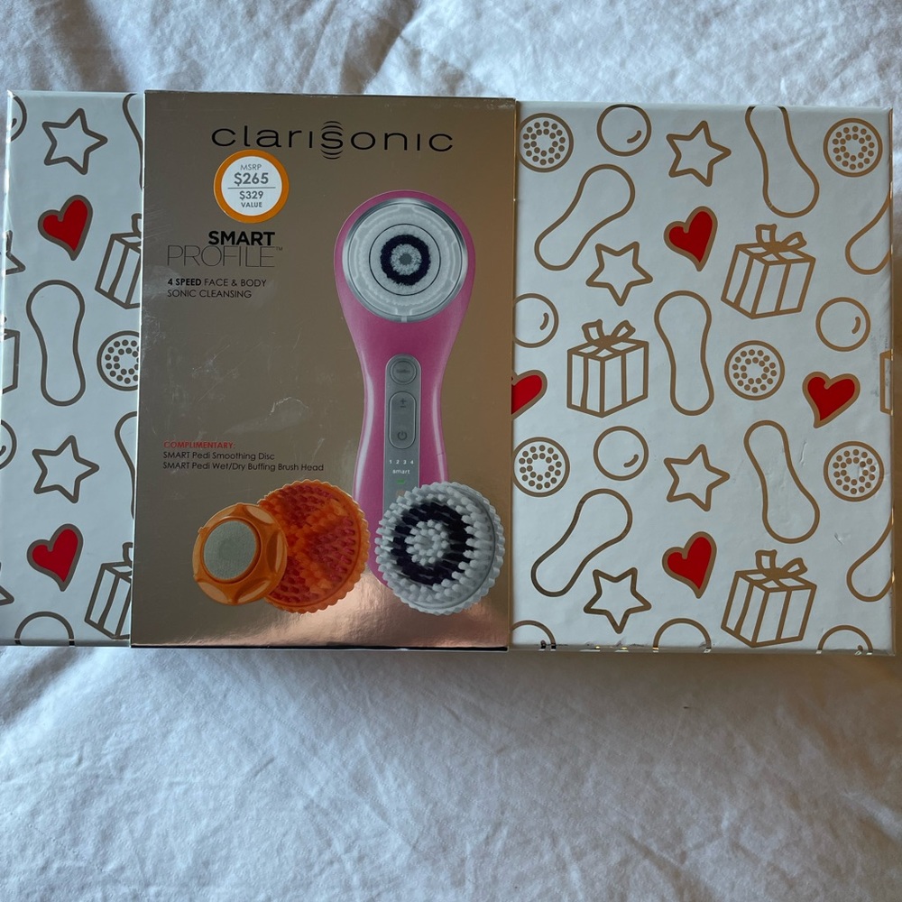 Clarisonic Smart Profile Pink 4 speed face and body with Smart Pedi Discs